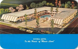 Hollywood California Riviera Motel Vintage Postcard AA41754