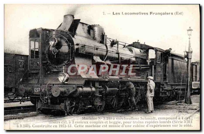 Postcard Old Train Locomotive Machine 3240