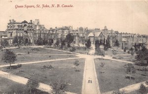 ST JOHN NEW BRUNSWICK CANADA~QUEEN SQUARE~1906 PSMK PHOTO POSTCARD