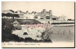 Old Postcard Royan The Beach and the Casino of Foncillon