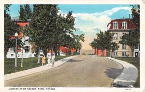 Reno Nevada University Street View Antique Postcard K101944