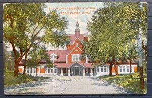 Vintage Postcard 1911 Union Passenger Station Cedar Rapids Iowa (IA)