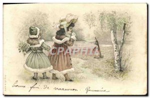 Old Postcard Fancy Rabbit Children