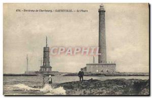 Old Postcard Lighthouse Gatteville Cherbourg surroundings