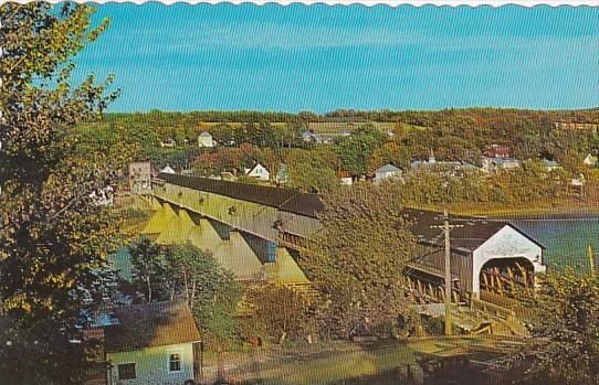 Longest Covered Bridge In The World Over St John River At Hartland New Brunsw...