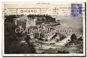 Old Postcard Dinard Entrance From The Beach And The Malouine