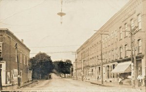 Weedsport NY Brutus Street Storefronts Masonic Building Real Photo Postcard