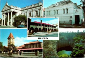 VINTAGE CONTINENTAL SIZE POSTCARD MULTIPLE VIEWS OF KIMBERLEY SOUTH AFRICA