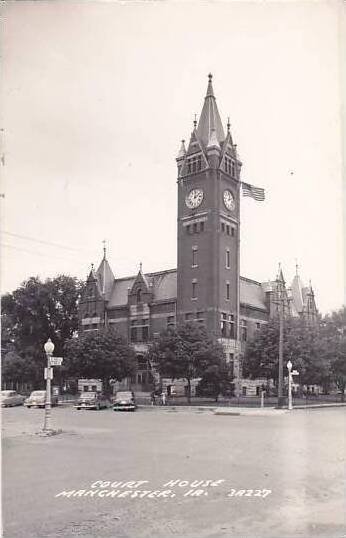 Iowa Manchester Court House Real Photo RPPC