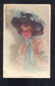 1904 ARTIST SIGNED PHILIP BORLEAU PRETTY GIRL MISCHIEF MAKER VINTAGE POSTCARD