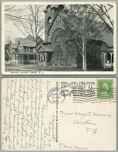 SIDNEY N.Y. BAPTIST CHURCH 1932 ANTIQUE POSTCARD