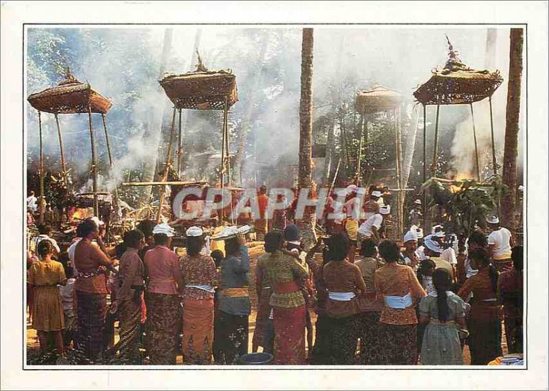 Postcard Modern Indonesia Bali a cremation