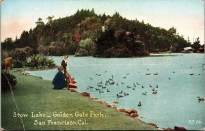 Stow Lake Golden Gate Park San Francisco CA California Antique Postcard PNC DB 