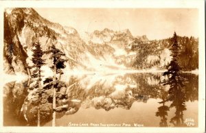 RPPC Snow Lake Near Snoqualmie Pass WA c1946 Vintage Postcard Q37