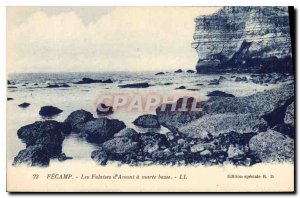 Old Postcard Fecamp Cliffs Upstream at low tide