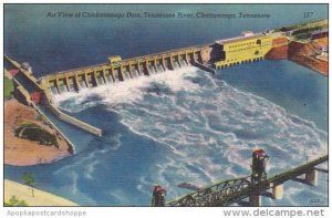 Tennesse Chattanooga Air View Of Chickamauga Dam Tennessee River 1951