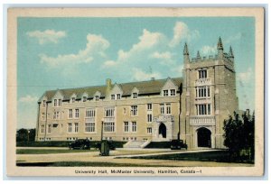 c1940's University Hall McMaster University Hamilton Ontario Canada Postcard