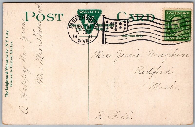Vtg Parkersburg West Virginia WV Jackson Memorial Fountain City Park Postcard