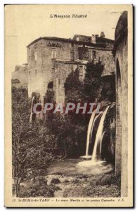Old Postcard St Rome du Tarn Old Mill and small waterfalls