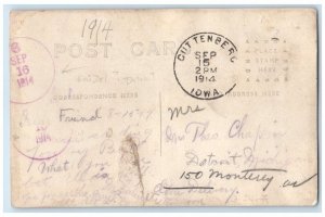 1914 Greetings Multiview Depot Church Factory Guttenberg IA RPPC Photo Postcard