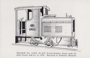 Peldon 21295 Railway Amberley Sussex Rare Train Exhibit Artist Drawn Postcard