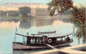 Postcard IL Rockford - Yachting on Rock River