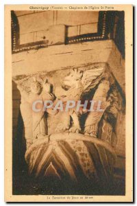 Old Postcard Chauvigny Vienna Capital of the church of St. Peter the temptati...