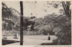 Massey Agricultural College Swimming Pool New Zealand Rare Photo Postcard