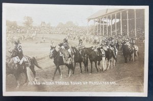 Mint Real Picture Postcard Native American Indian Parade Round Up Pendleton OR