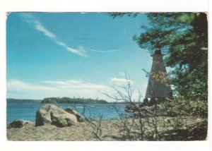 Oak Point Lighthouse, Saint John River, New Brunswick, 1953 Chrome Postcard