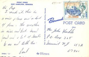 Front Street East Hamilton Bermuda Postcard