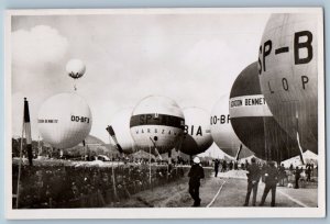 Belgium Postcard International Hot Air Balloons Competition 1953 RPPC Photo