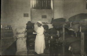 Labor Work - Woman Inventory Food Storage Pantry Innsbruck Austria c1910 RPPC