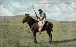 Native American Indians Mustatem Moutiapec CREE TRIBE Gun Horse Postcard