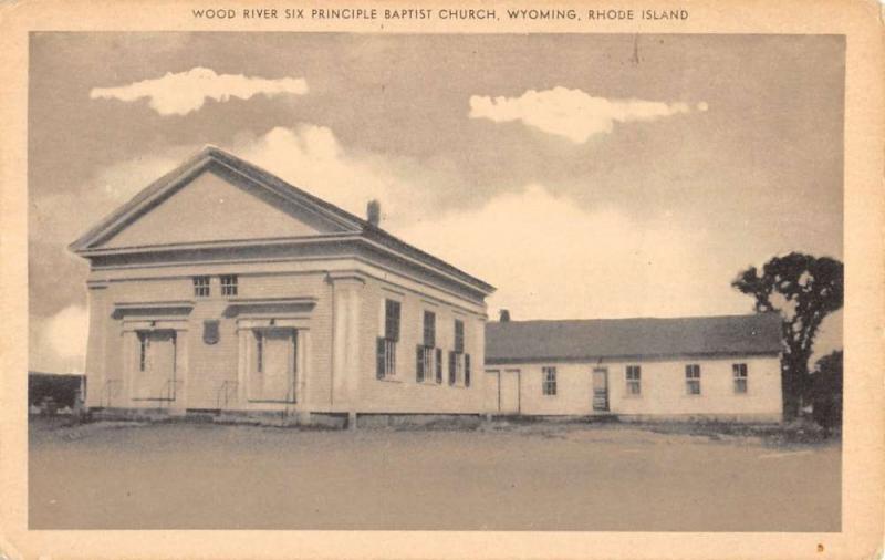 Wyoming Rhode Island Wood River Six Principle Church Antique Postcard K18027