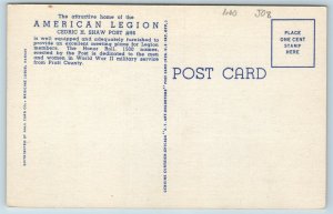 Postcard KS Pratt American Legion Home & World War II Honor Roll c1940s T15
