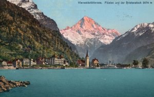 Vintage Postcard 1948 Vierwaldstattersee Fluelen und der Birkenstock Switzerland