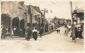 Bass Point MA The Midway Very Busy Lots To See!, Real Photo Postcard