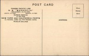 Panama Pacific Liner Steamship MONGOLIA c1920s Postcard