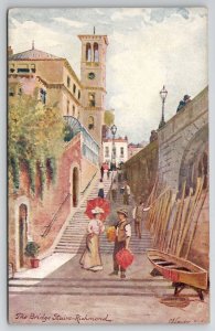 Raphael Tuck The Bridge Stairs Richmond Aquarette Art Postcard M28