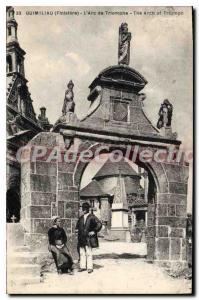 Old Postcard Guimiliau Finistere Arc de Triomphe