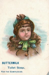 1880s-90s Buttermilk Toilet Soap For Complexion Cosmo Skin White Trade Card