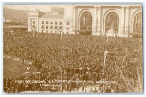 Kansas City MO RPPC Photo Postcard Part Of Crowd KC Liberty Memorial Doubleday