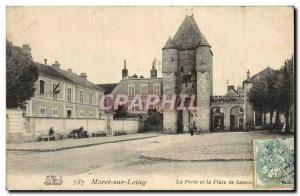 Old Postcard Moret Sur Loing The Door And The Place Of Samois