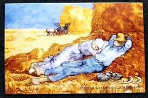 [AG] P700 Vincent Van Gogh Famous Painting Paddy Field Horse Farm (postcard *New