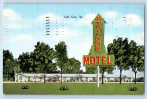 Lake City Florida FL Postcard Traingle Motel Exterior View c1953 Vintage Antique