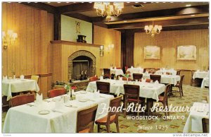 Food-Rite Restaurant, Interior View, WOODSTOCK, Ontario, Canada, 40-60's