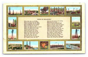 Down In Oklahoma Poem Multi View Postcard