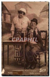 Old Postcard The Auvergne Folklore Humorous Costume Double temptation