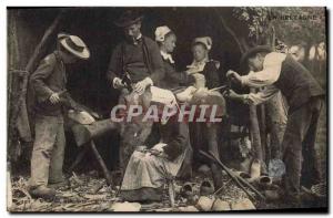 Old Postcard Sabot Sabotiers Brittany TOP